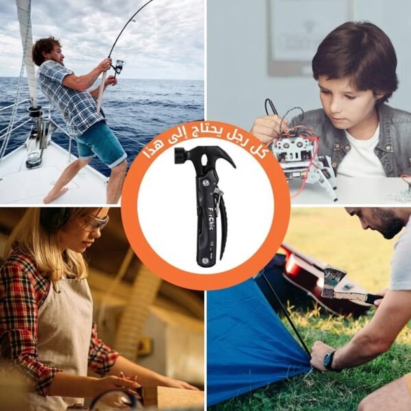 مطرقة متعددة الادوات 12 في 1، تتضمن ادوات للمنزل، للتخييم والنجاة والحديقة، رائعة للرجال وللنساء، هدية رائعة للرجال من أجل السيارة